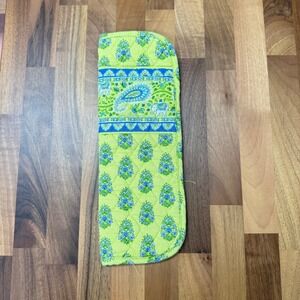 Vera Bradley retired citrus elephant curling flat iron cover Green Paisley